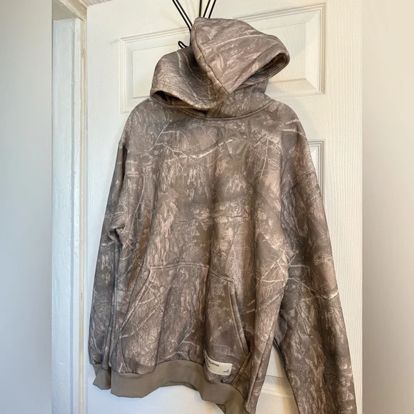 Comfrt Collection Camo Hoodie Size S Brown WoodCamouflage Fleece Sweatshirt NWT - Picture 3 of 10